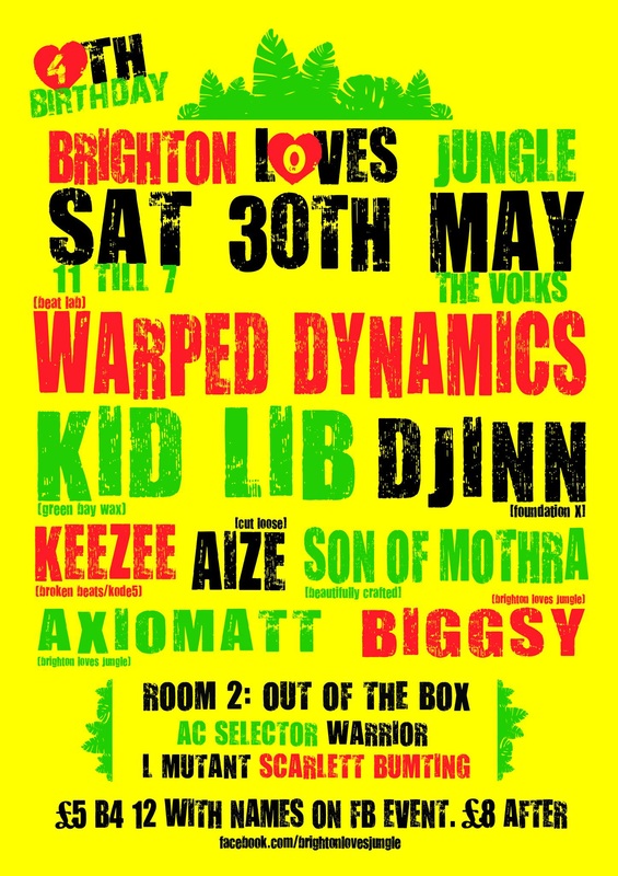 Brighton Loves Jungle The Volks Djinn Kid Lib Green Bay Wax, Warped Dynamics Beat Lab
