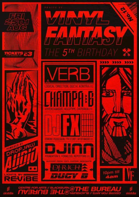 Vinyl Fanstasy - Blackburn : Verb, Champa B, DJ FX, Djinn & more 25th Aug